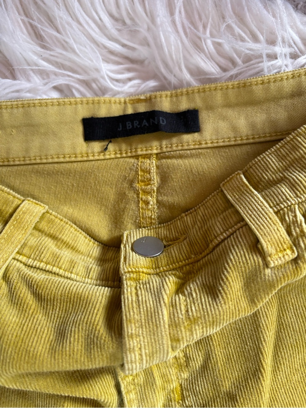 J Brand Joan Crop High Rise Wide Leg Corduroy Jeans Absinthe Yellow Size 27 - Picture 4 of 8